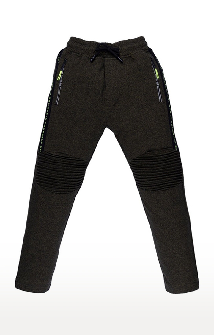 Status Quo | Boy's Green Printed Trackpants