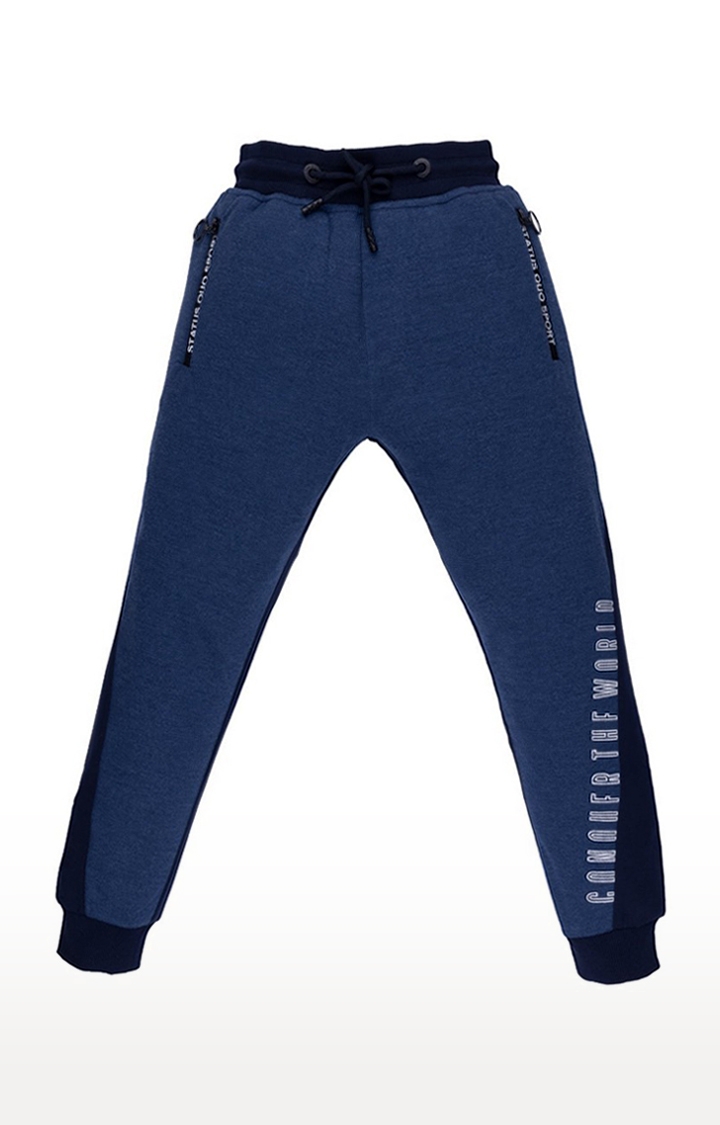 Boy's Blue Printed Casual Joggers