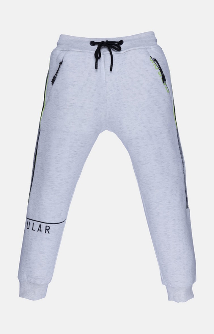 Boy's White Printed Casual Joggers