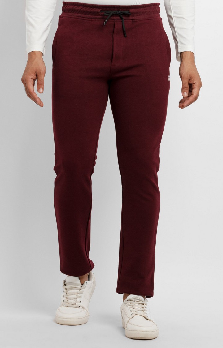 Status Quo | Men's Red Solid Trackpants