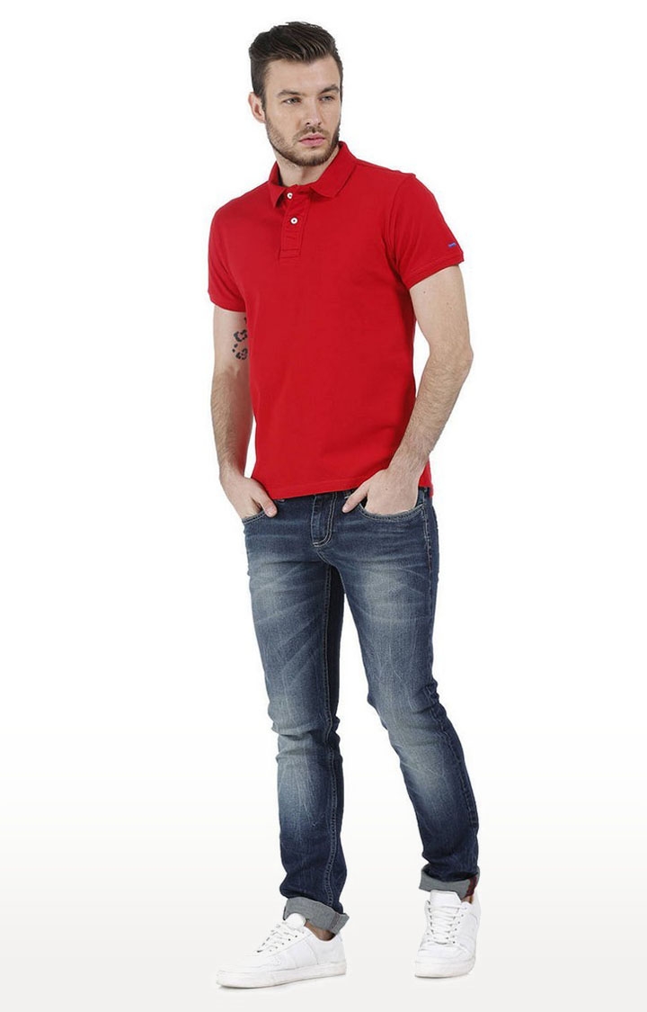 Red Solid Polos