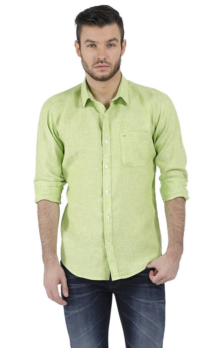 Basics | Green Solid Casual Shirts 0