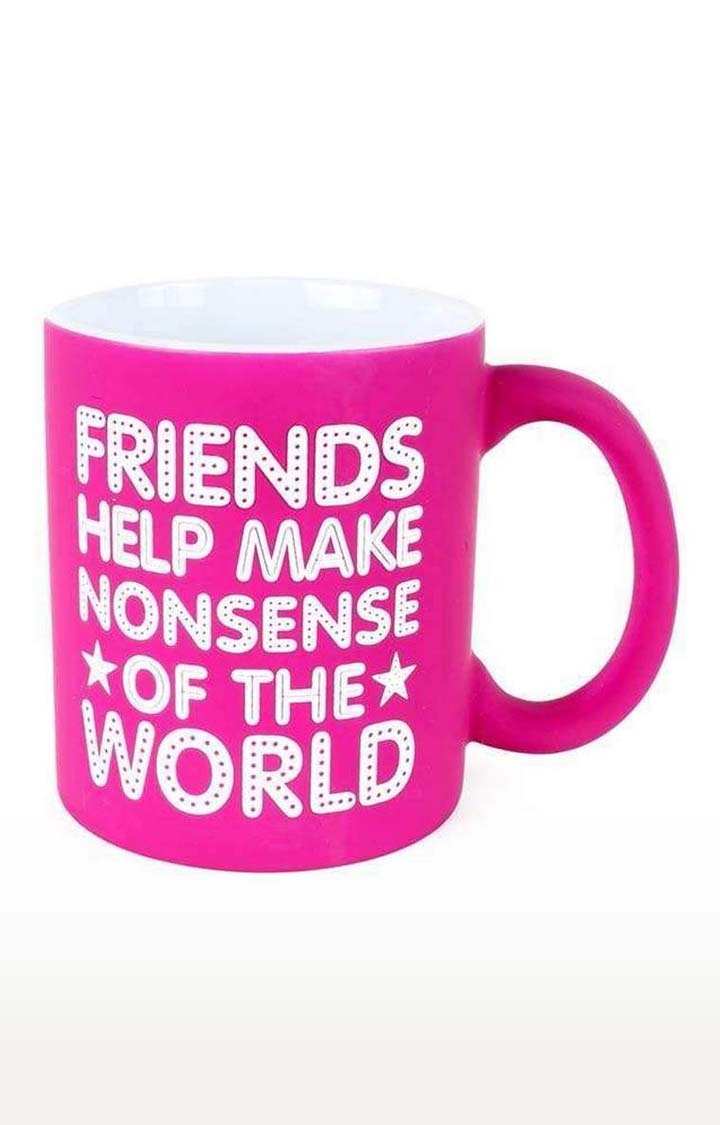 Archies | Archies Friends Help Make Nonsense Of The World Neon Pink Mug