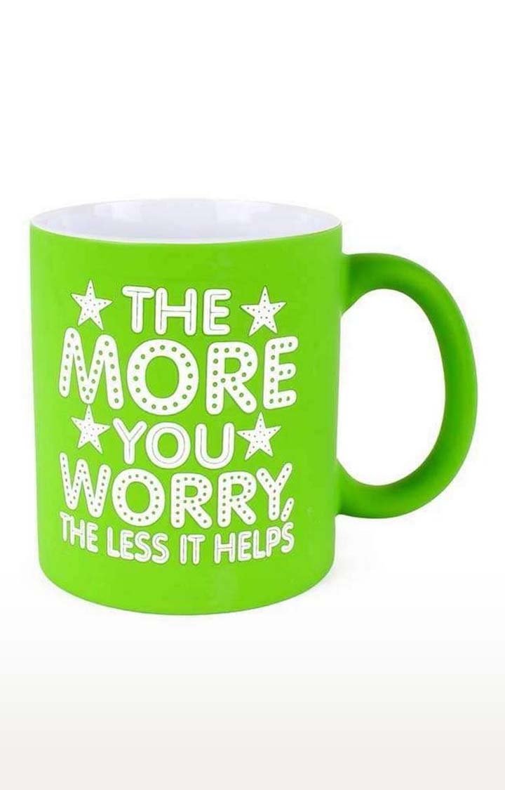 Archies | Archies The More You Worry The Less It Helps Neon Green Mug