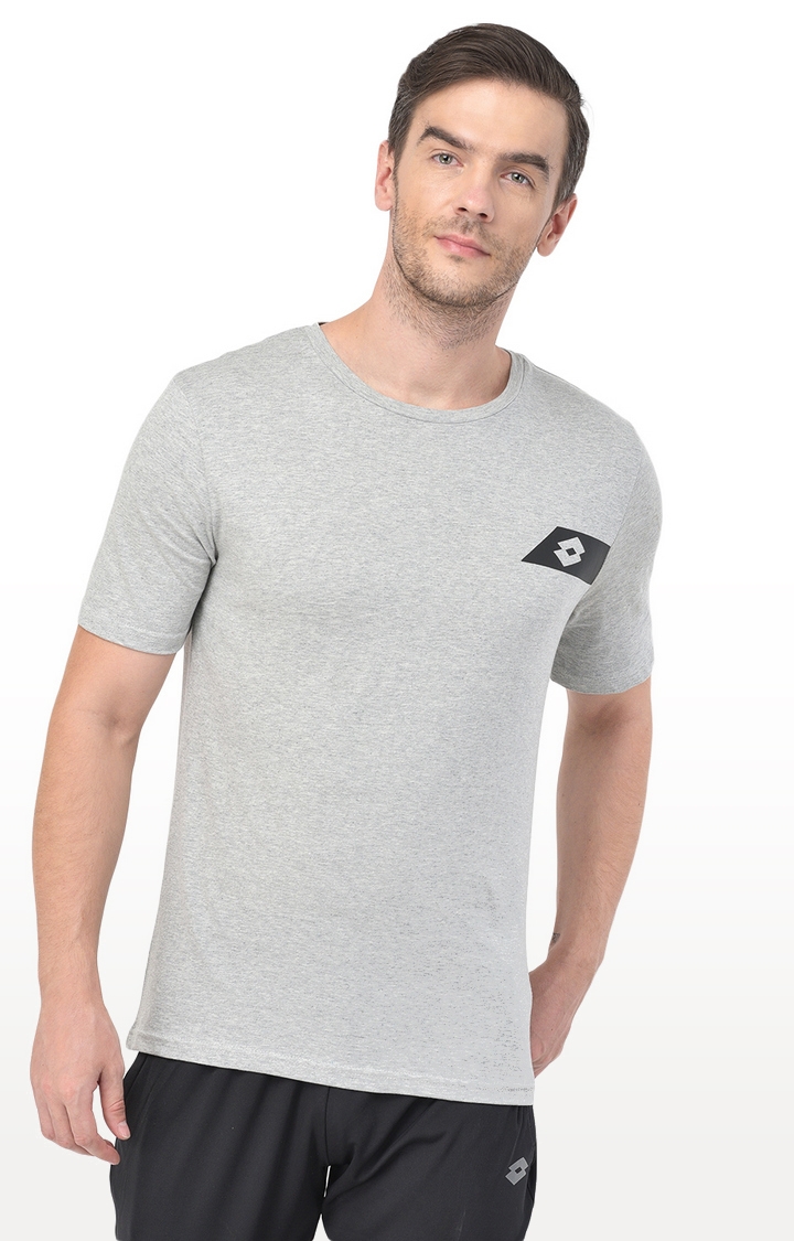 Lotto | Men's Grey Solid T-Shirts