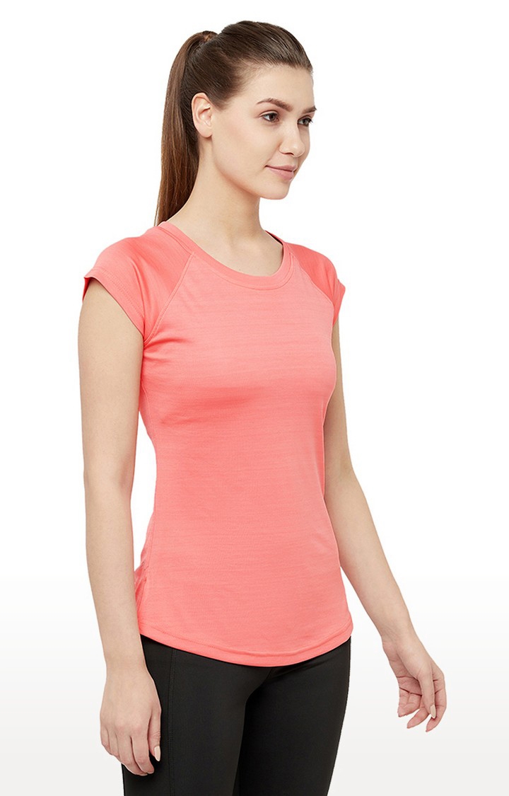 Lotto | Women's Pink Solid Activewear T-Shirt