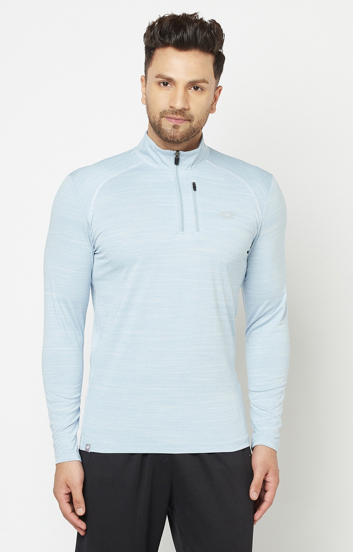 Lotto | LOTTO MEN X-FIT LONG-SLEEVES POLLYS BLUE MELANGE T-SHIRTS
