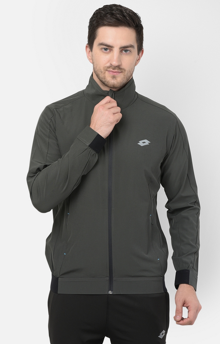 Lotto | Men's Grey S Solid Activewear Jacket
