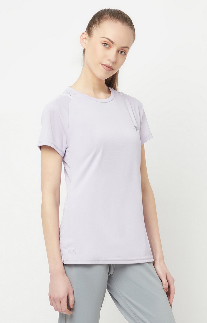Lotto | Women's Purple Polyester Solid T-Shirt