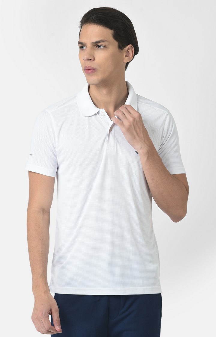 Lotto | Men's White Polyester Solid Polo