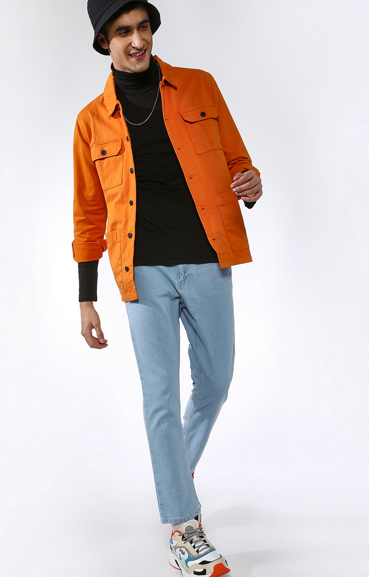 Blue Saint | Blue Saint Men'S Orange Slim Fit Denim Jackets 1