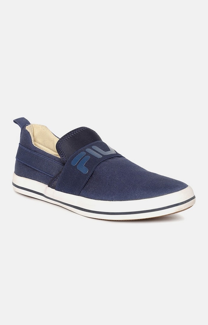 Unisex Blue Fabric Sneakers