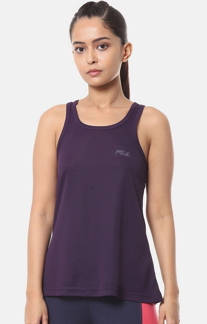 Women's Purple Polyester Tank Top