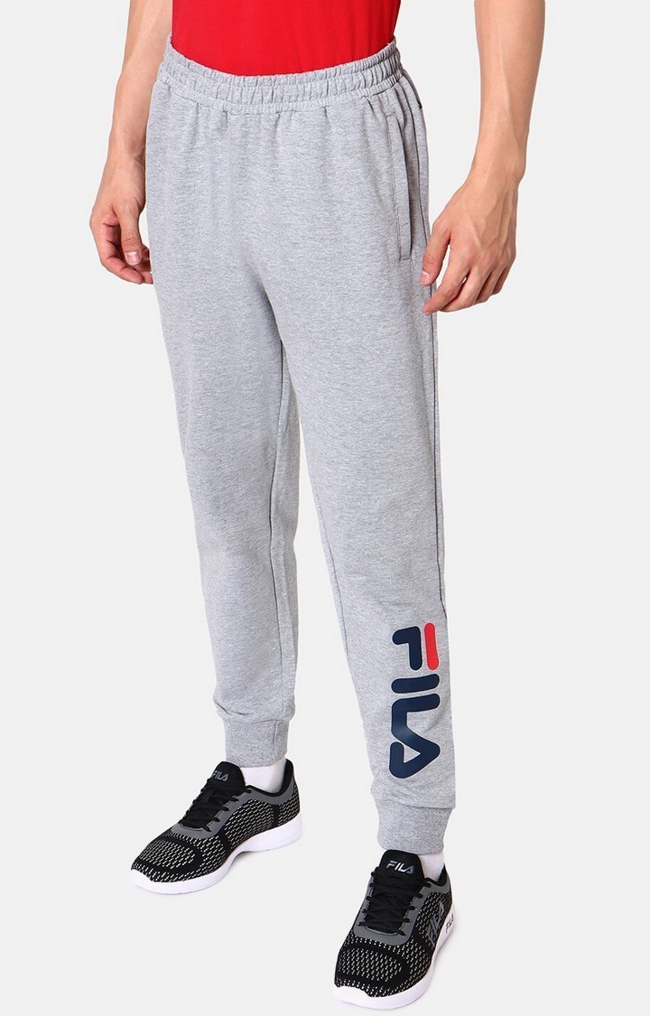 Men's Grey Cotton Activewear Joggers