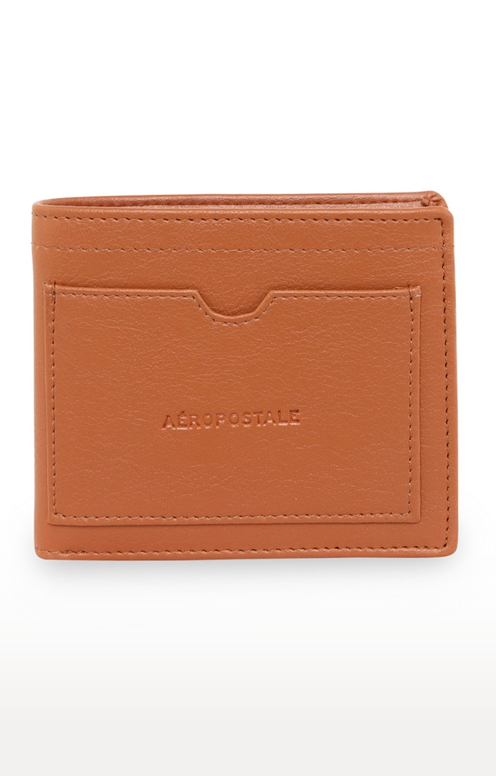 Aeropostale Mason Men's Wallet Bifold Vegan Leather (Tan)
