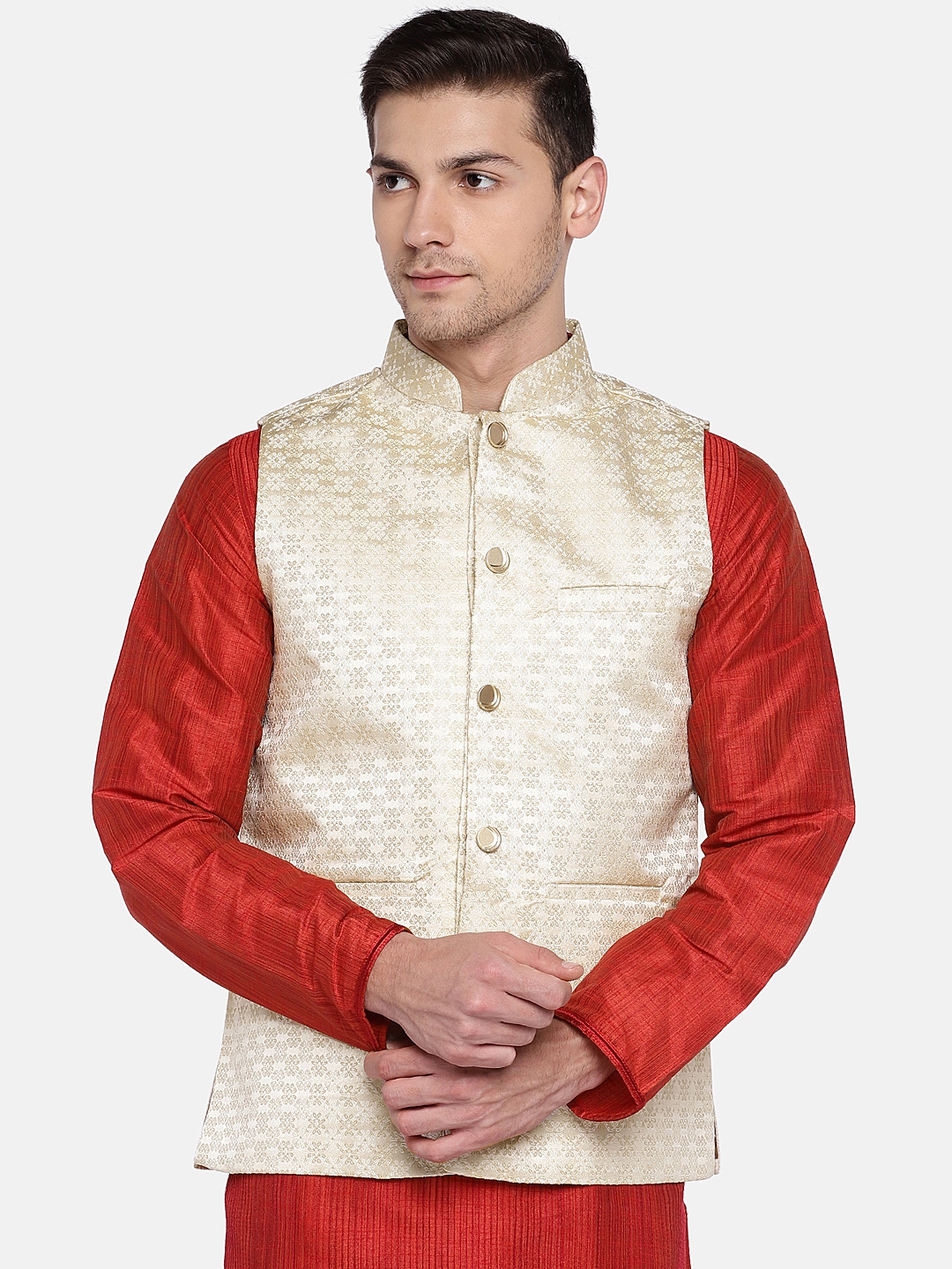 Ethnicity | Ethnicity Sleeveless Polyester Blend Beige Men Jackets