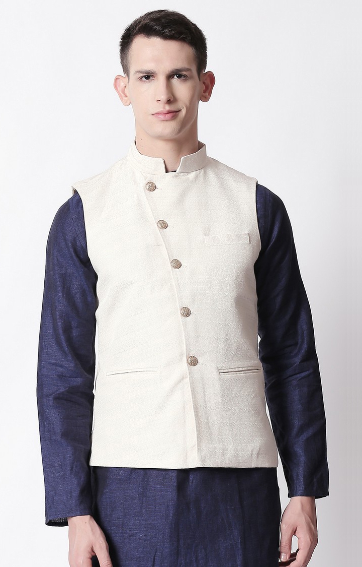 Ethnicity | Ethnicity Ivory Polyester Blend Men Jackets 0