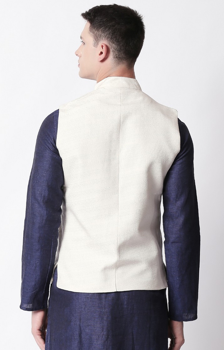 Ethnicity | Ethnicity Ivory Polyester Blend Men Jackets 4