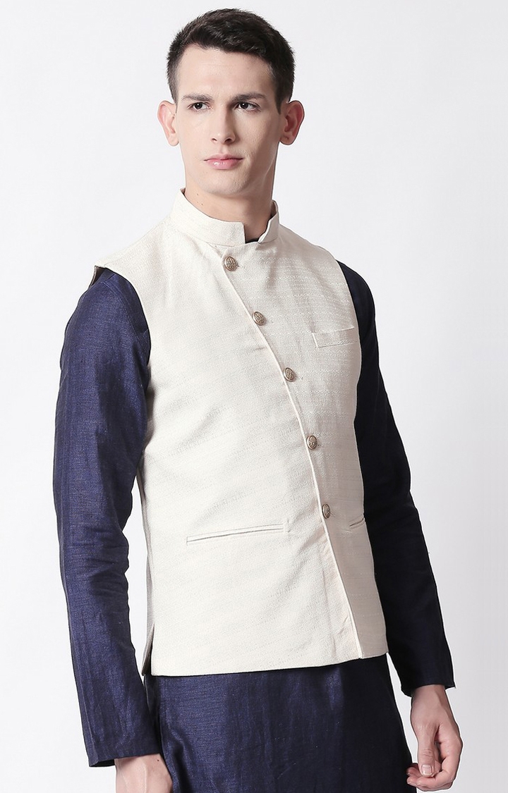 Ethnicity | Ethnicity Ivory Polyester Blend Men Jackets 3