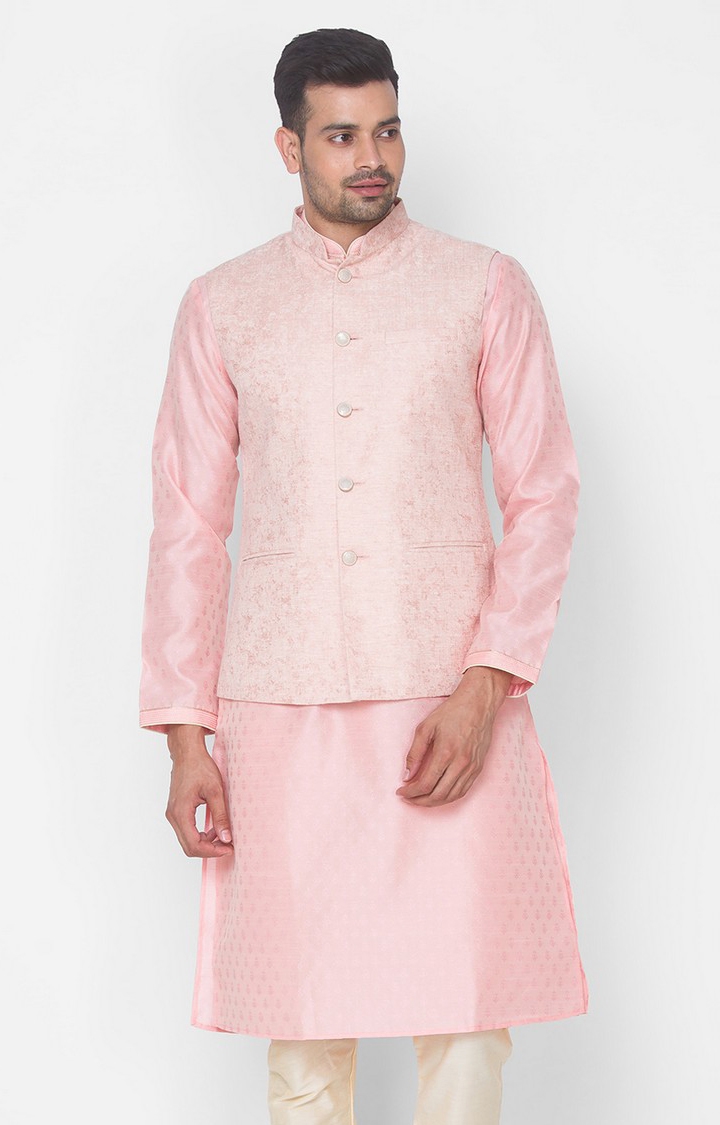 Ethnicity | Pink Solid sleeveless jacket
