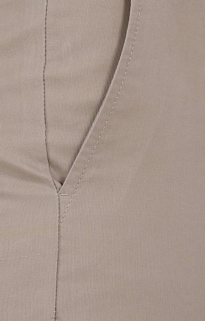 Men's Grey Cotton Solid Chinos