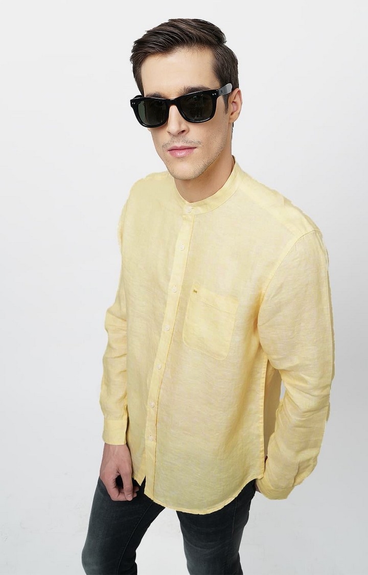 Yellow Solid Casual Shirts