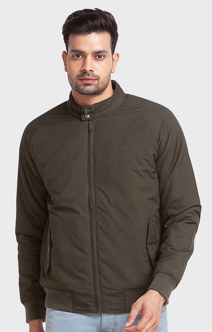 ColorPlus Tailored Fit Green Bomber Jackets For Men