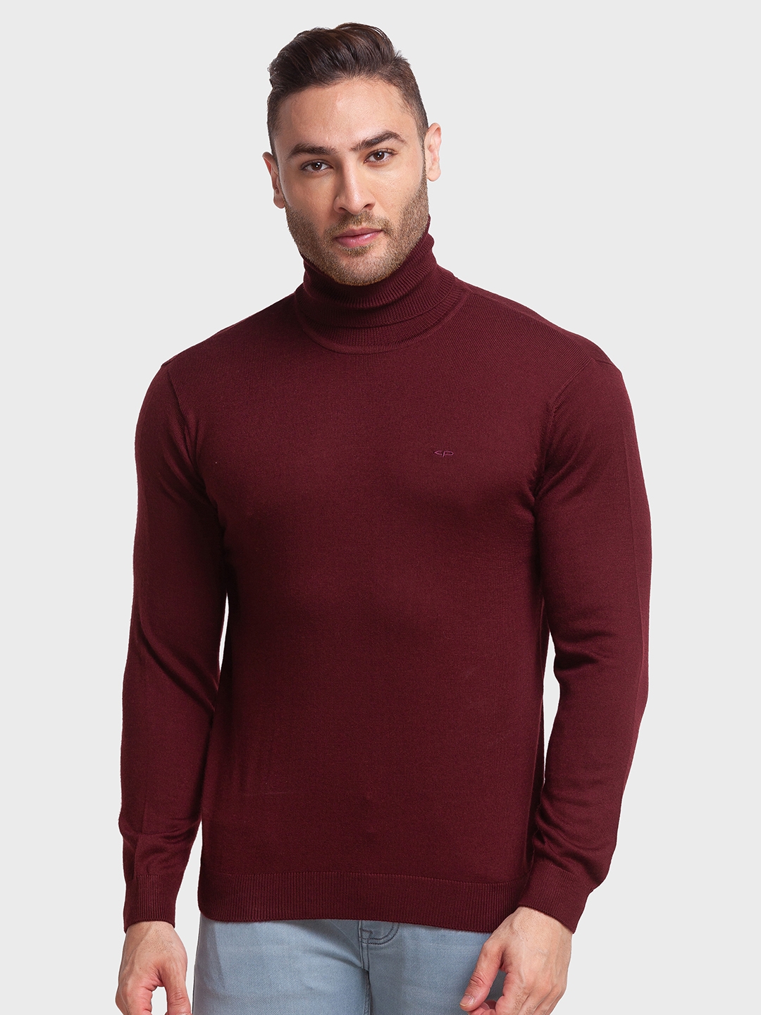 ColorPlus Tailored Fit Red Sweater For Men