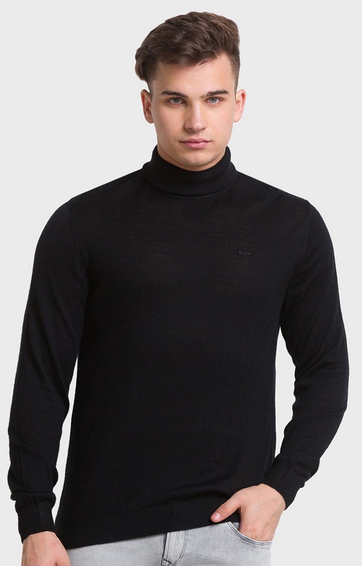 ColorPlus Tailored Fit Black Sweater For Men