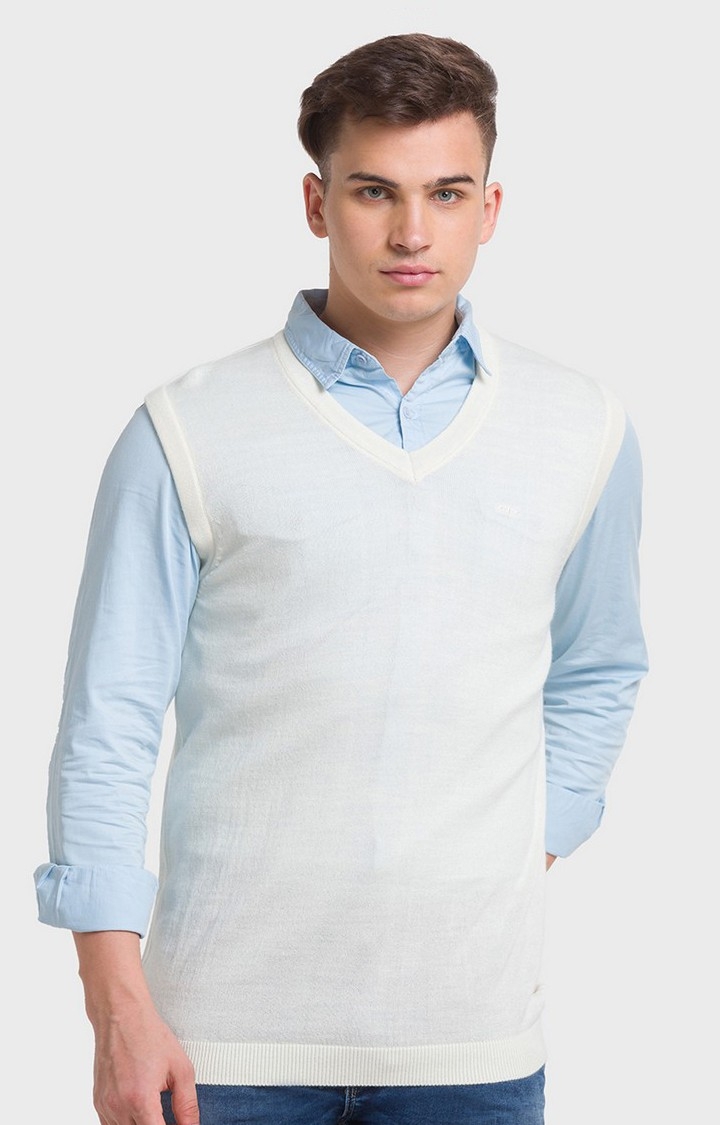 ColorPlus | ColorPlus Classic White Sweater For Men