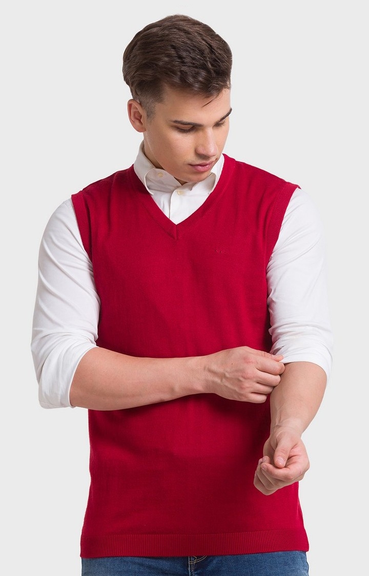 ColorPlus | ColorPlus Classic Red Sweater For Men