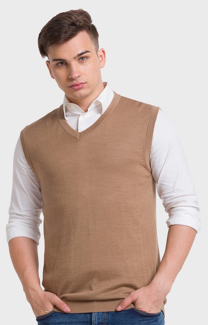ColorPlus Classic Brown Sweater For Men