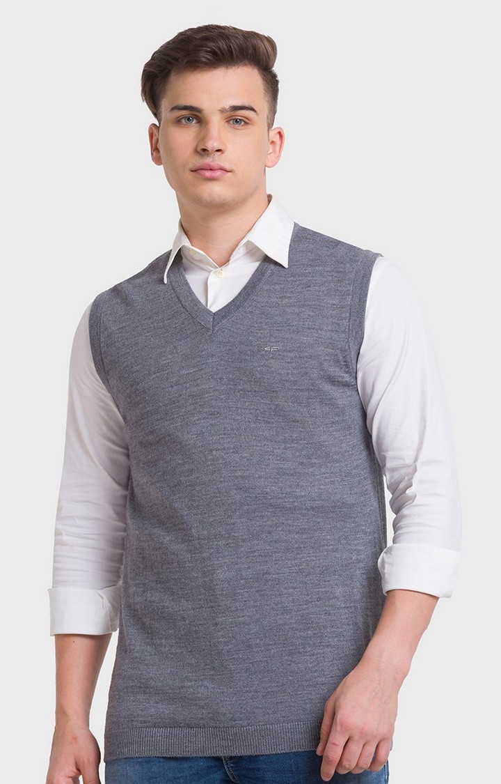 ColorPlus Classic Grey Sweater For Men