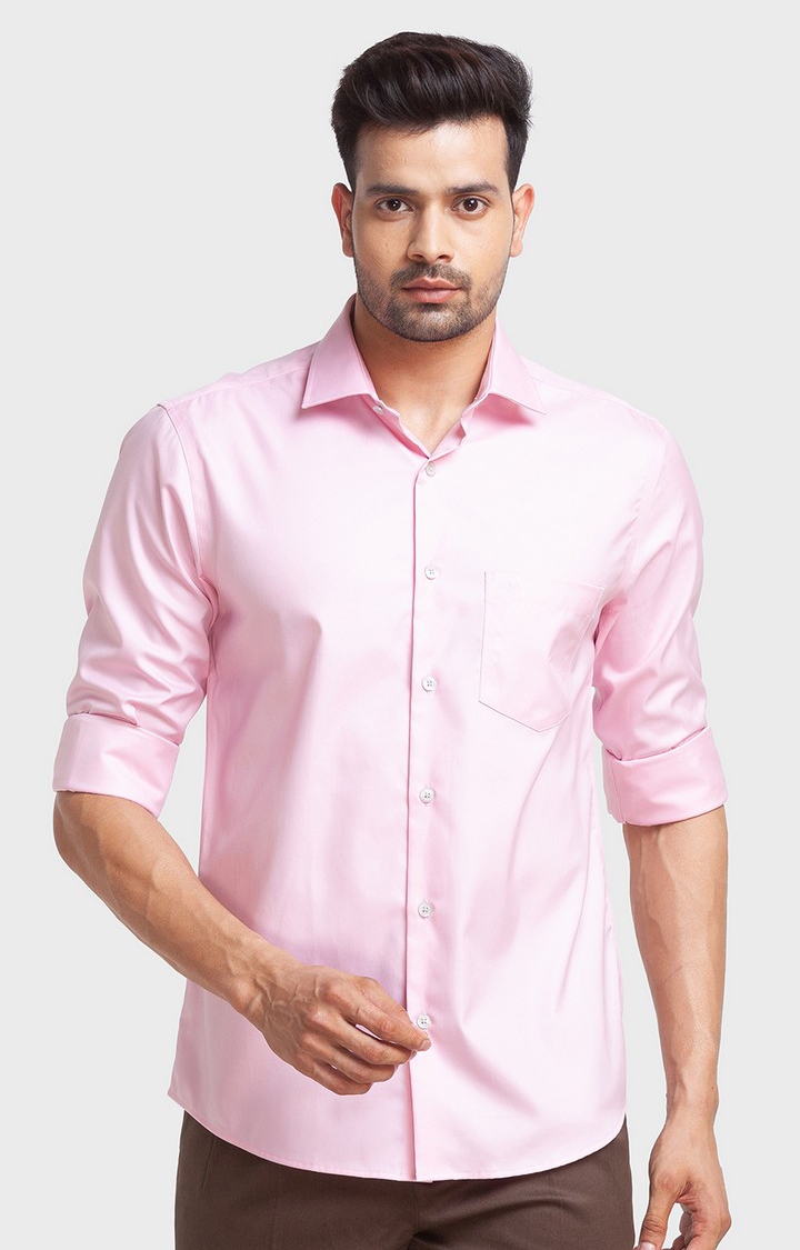 ColorPlus | ColorPlus Red Solid Tailored Fit Casual Shirts For Men
