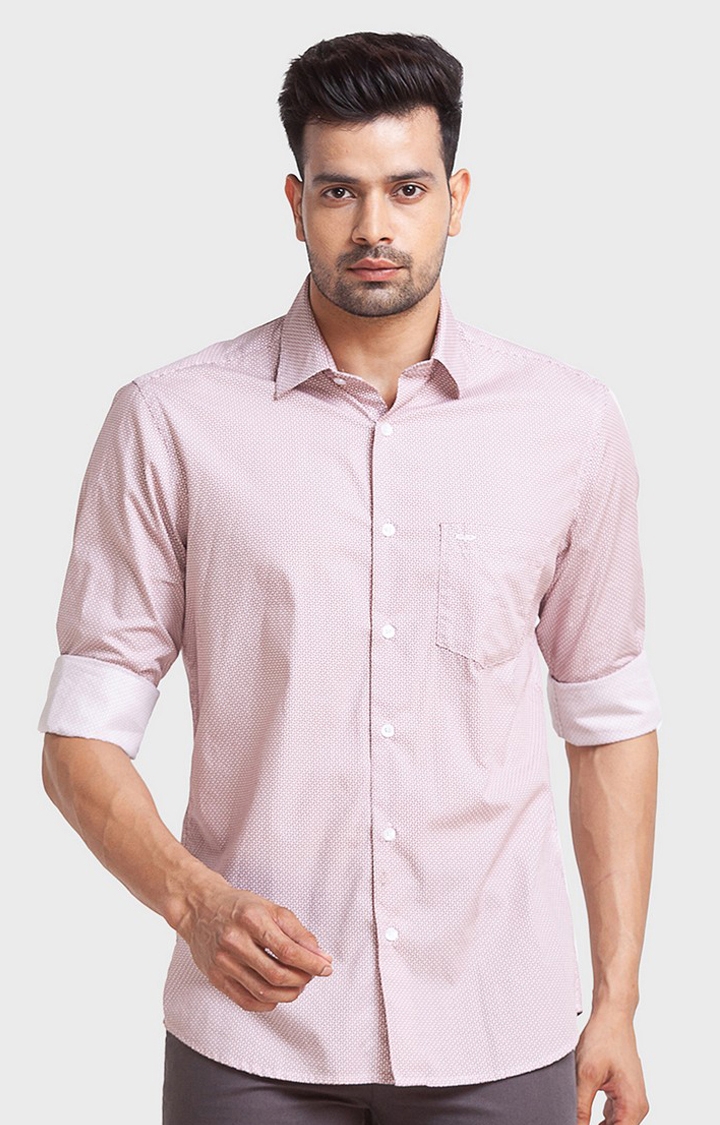 ColorPlus | ColorPlus Red Print Tailored Fit Casual Shirts For Men