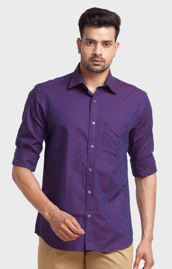 ColorPlus | ColorPlus Red Checks Tailored Fit Casual Shirts For Men