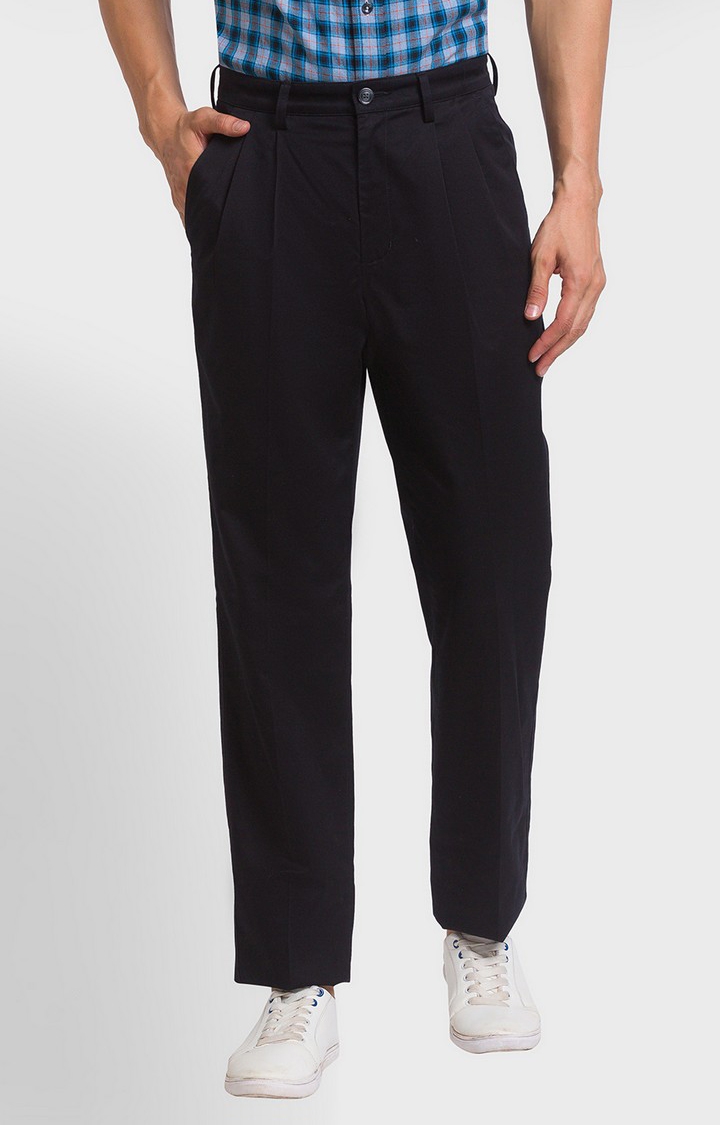 ColorPlus | ColorPlus Custom Fit Black Casual Pant For Men