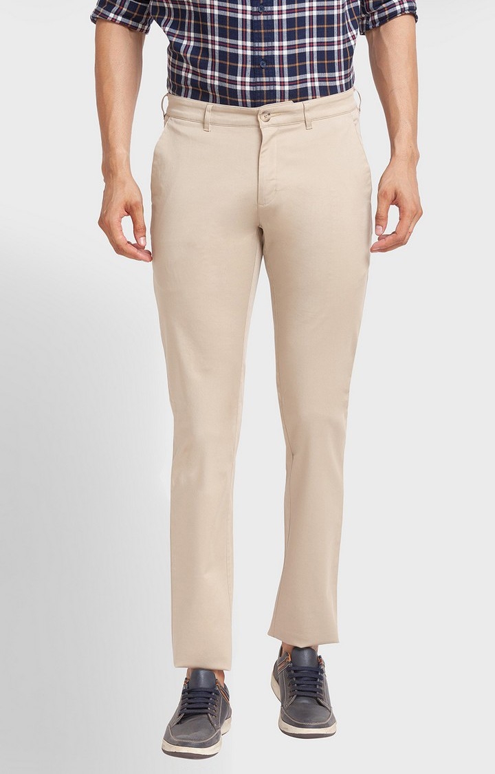 ColorPlus | ColorPlus Tailored Fit Beige Casual Pant For Men
