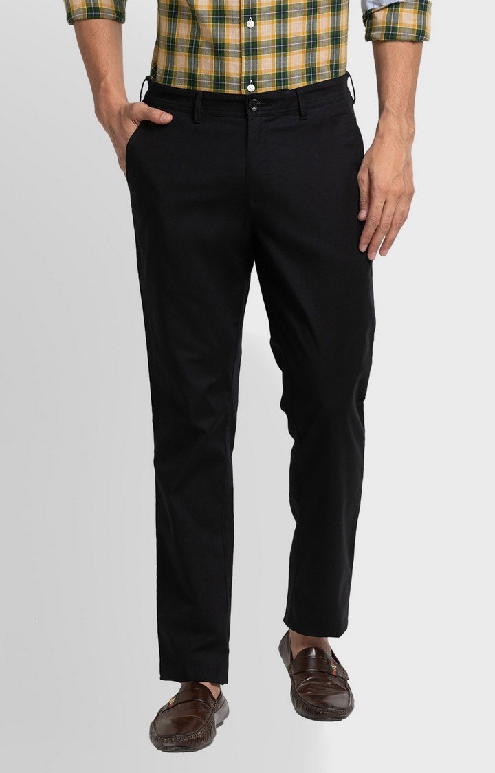 ColorPlus Tailored Fit Black Casual Pant For Men