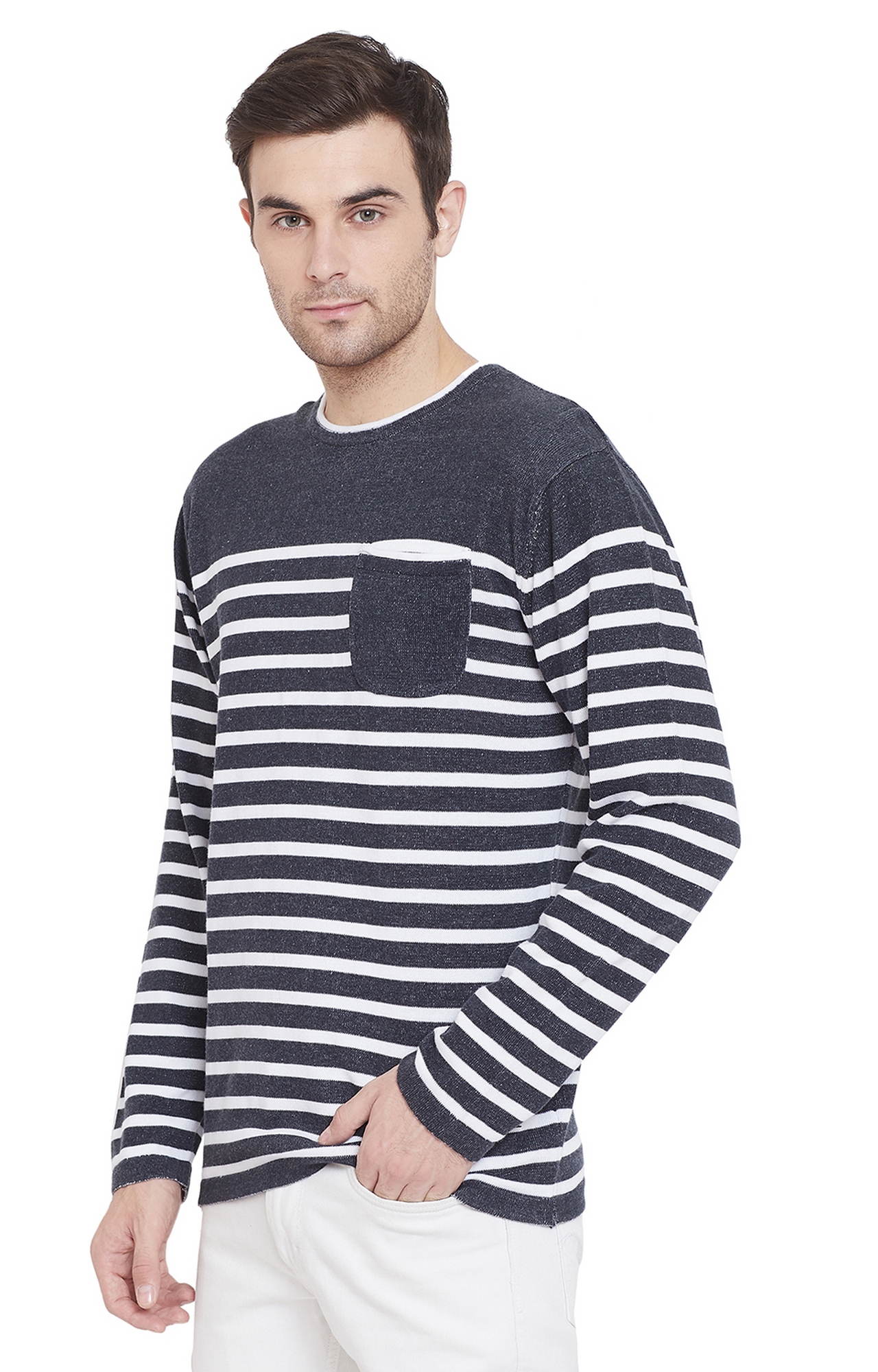Grey Striped Sweaters