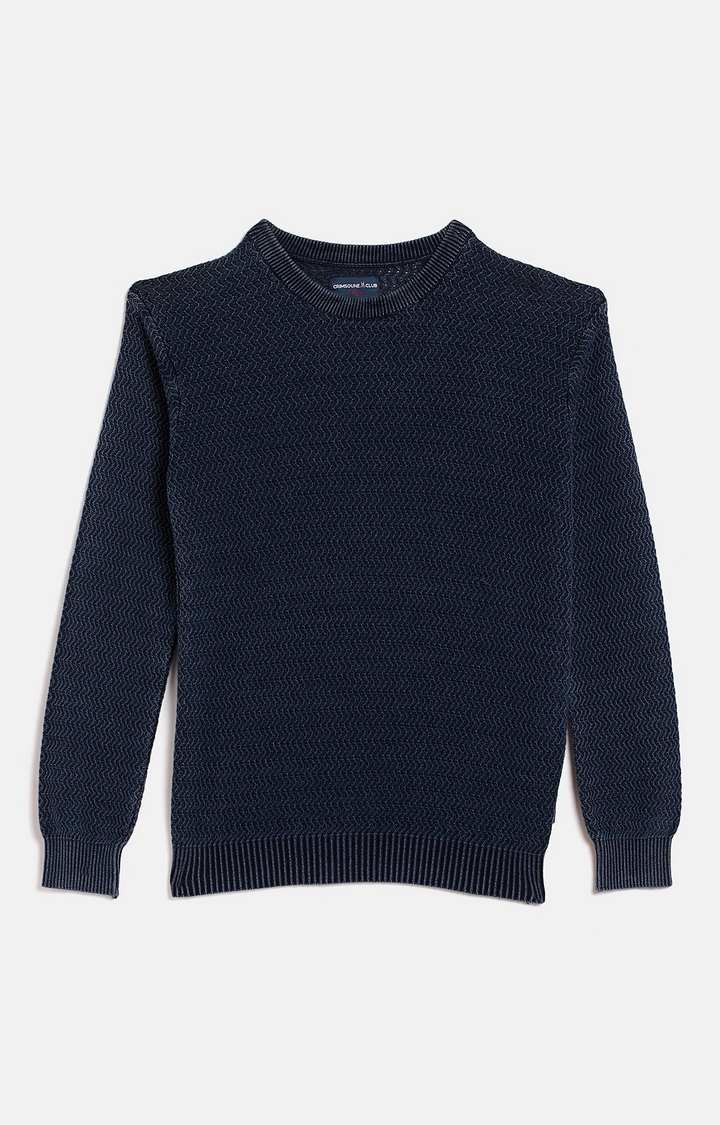 Crimsoune Club | Blue Solid Sweaters