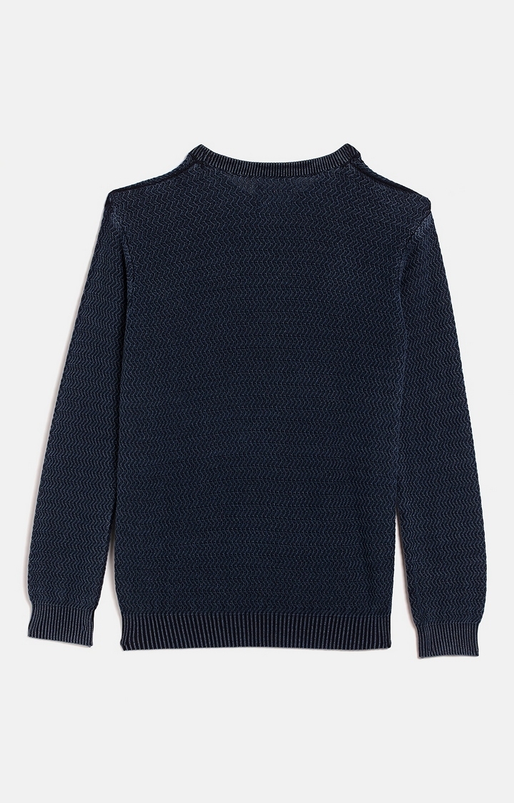 Crimsoune Club | Blue Solid Sweaters 1