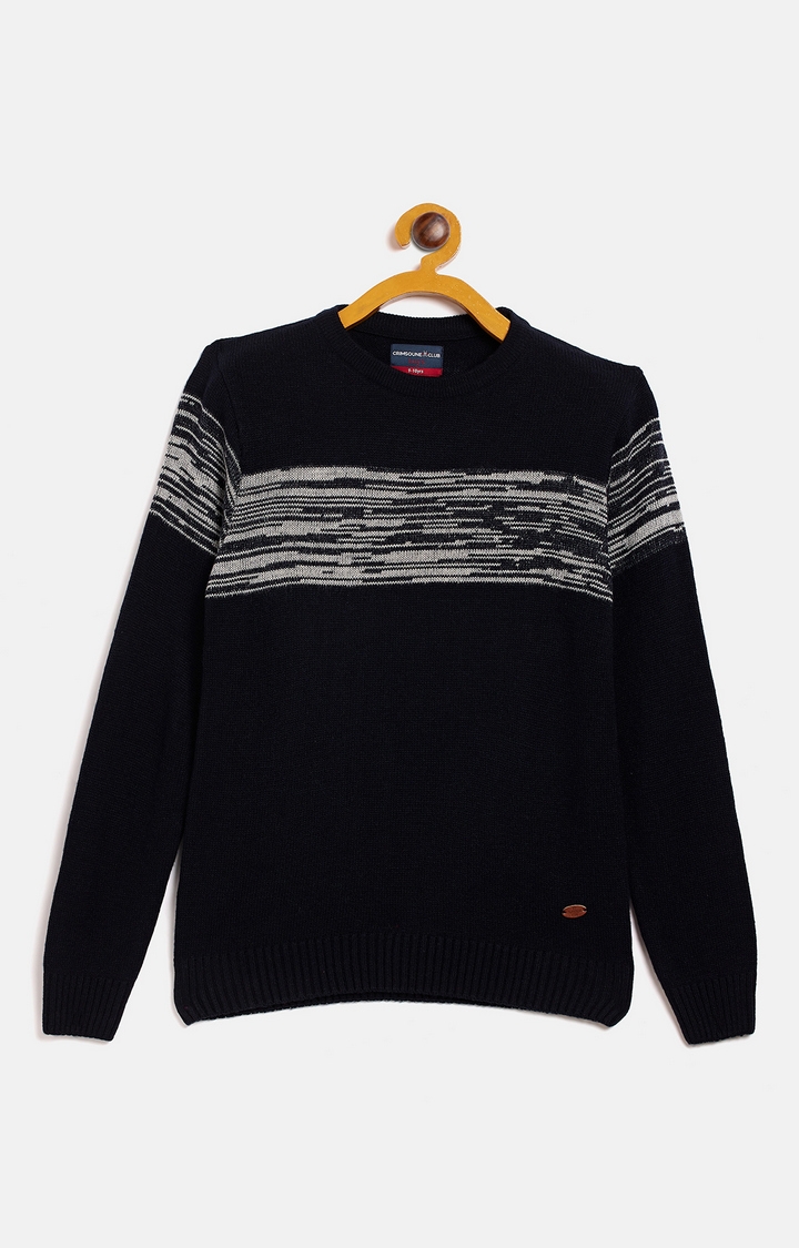 Crimsoune Club | Black Colourblock Sweaters