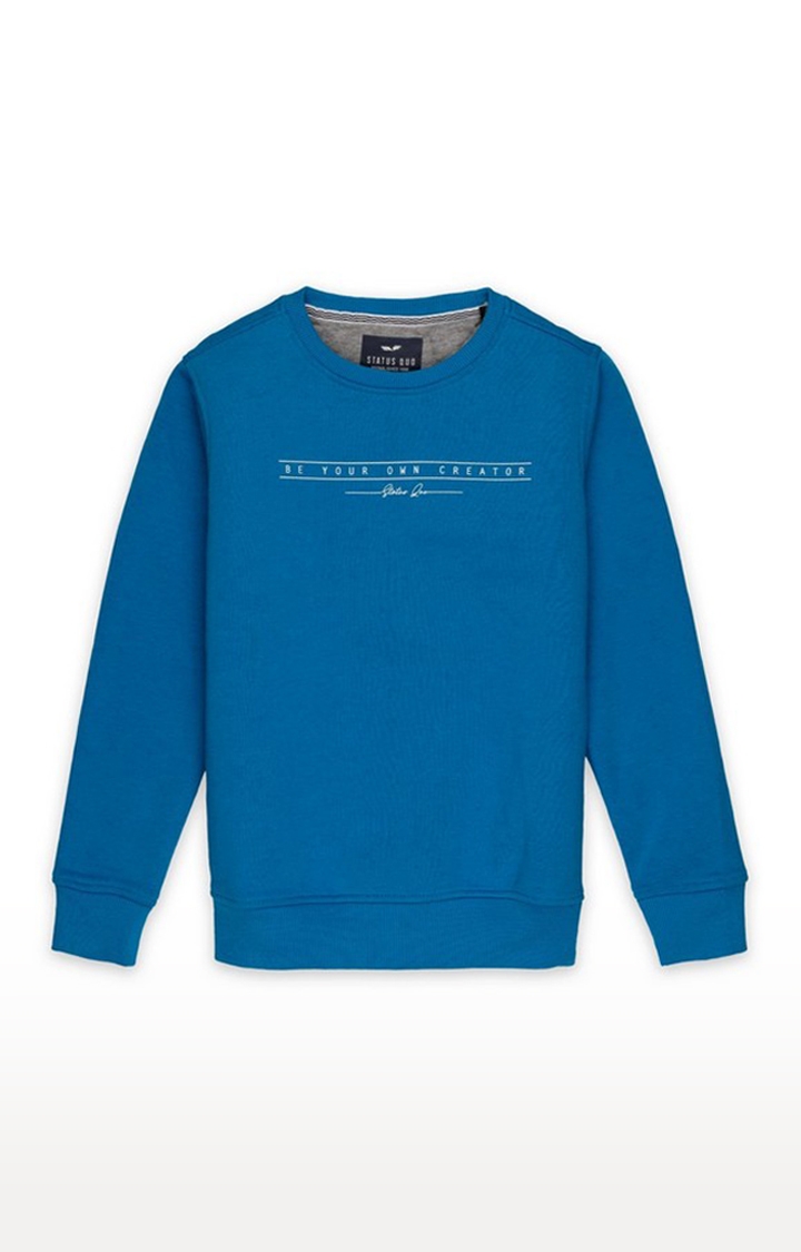 Blue Cotton Printed Sweatshirts