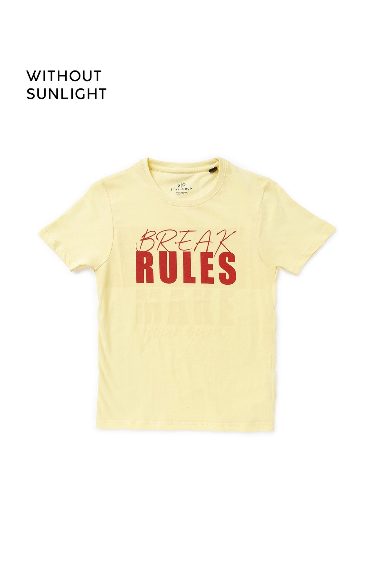 Status Quo | Yellow Kids Solar Activated Printed T-shirt