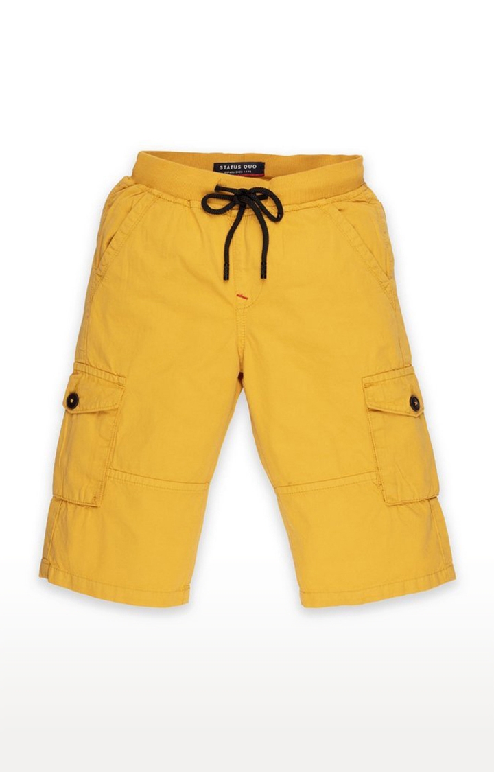 Boy's Yellow Solid Shorts