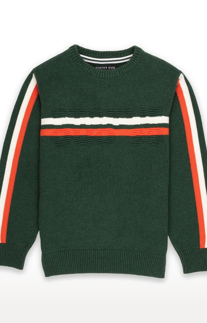 Green Cotton Melange Sweaters