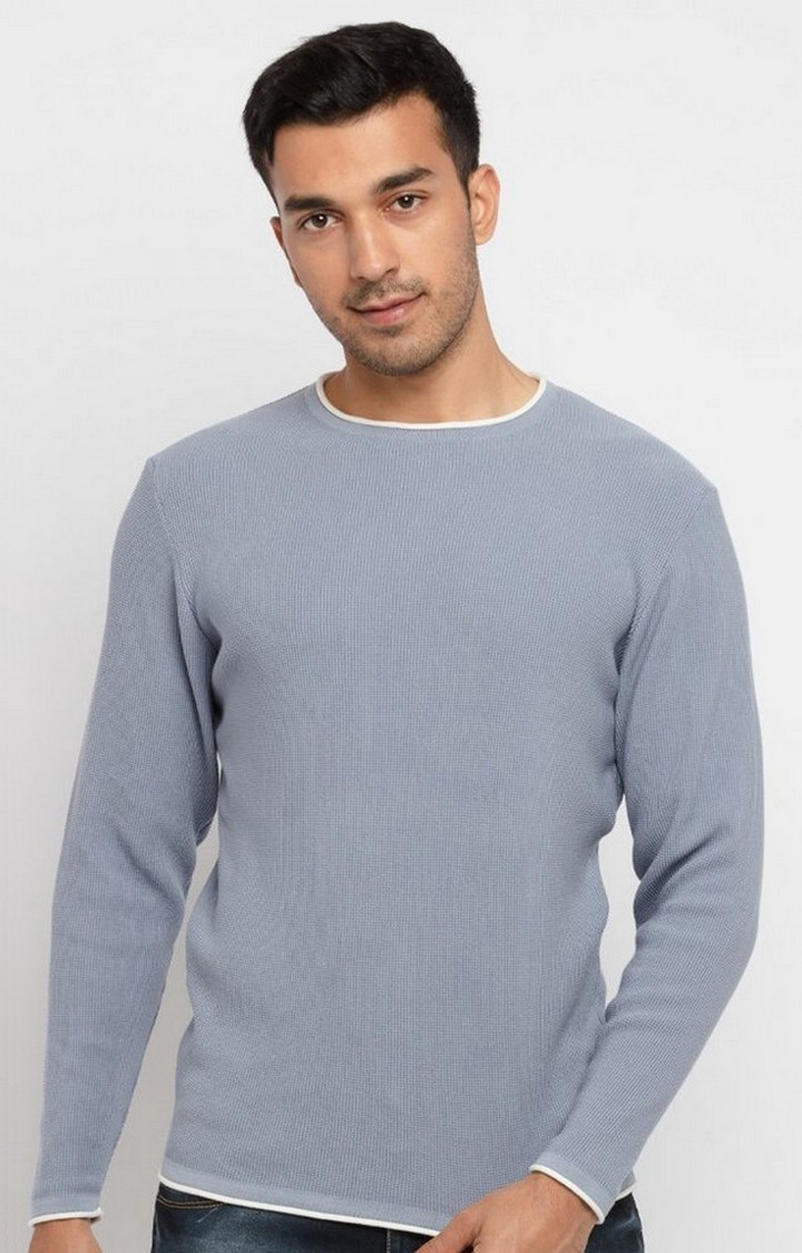 Grey Cotton Solid Sweatshirts