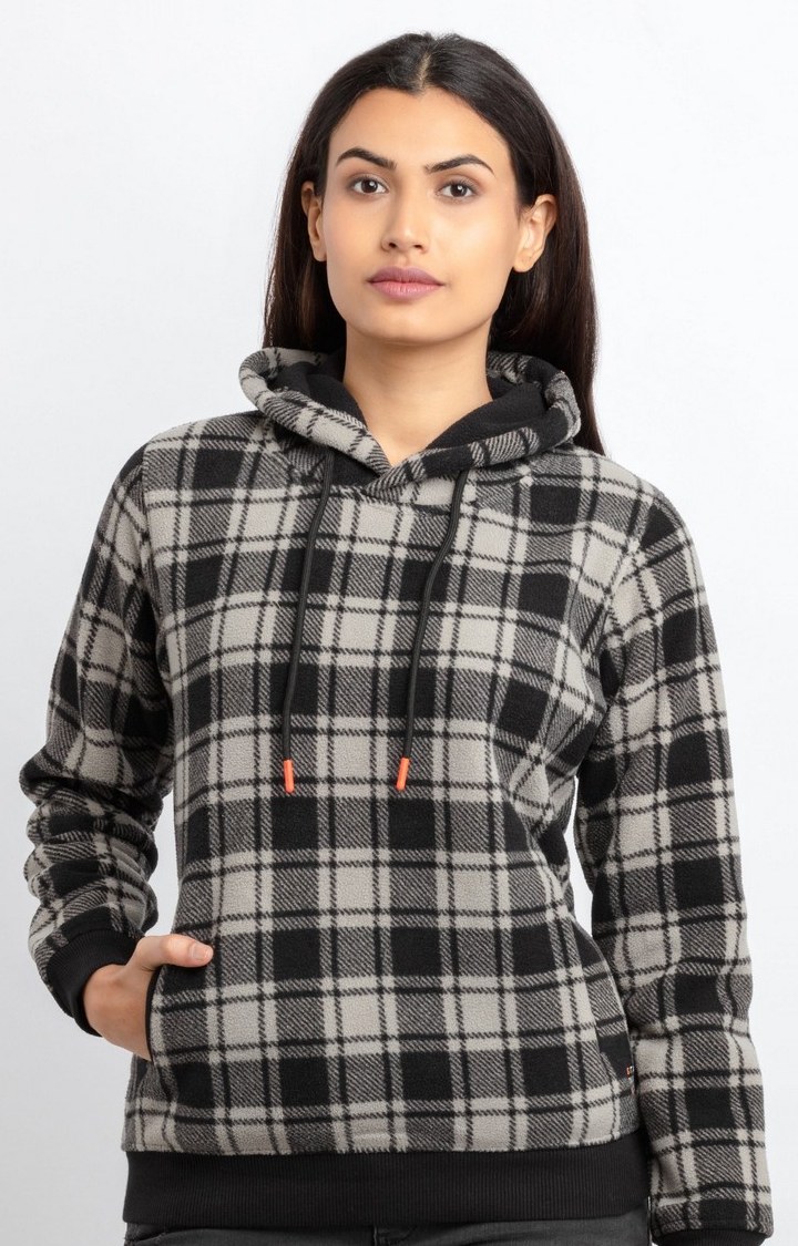 Women's Grey Polycotton Solid Sweatshirts