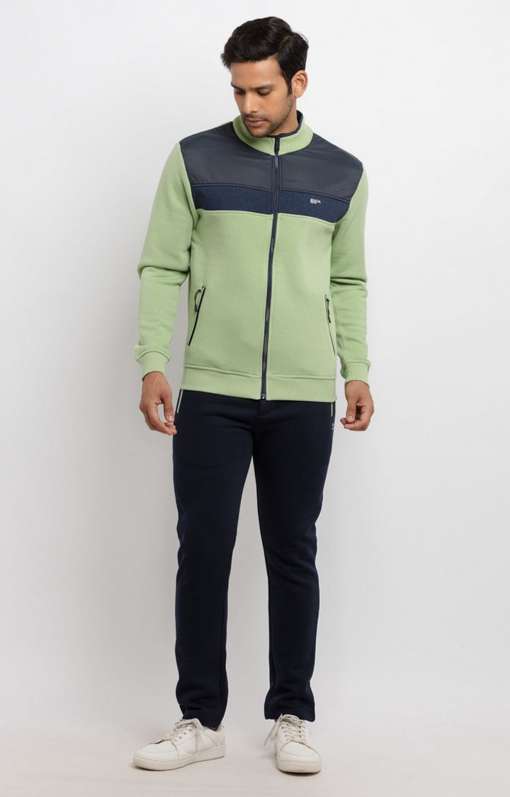 Green Polyester Colourblock Tracksuits